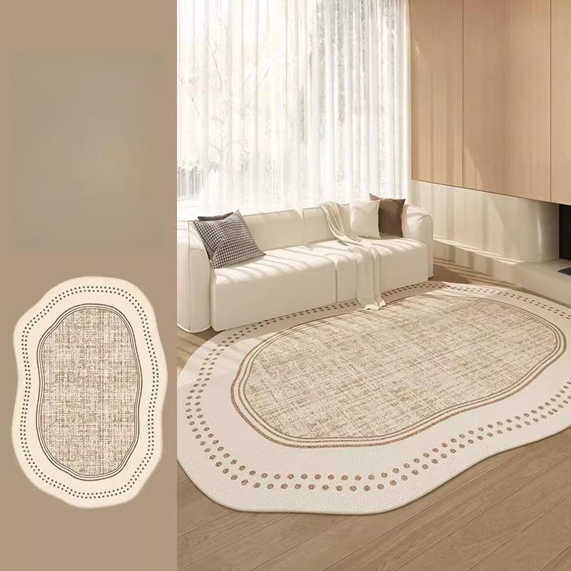 French Style Living Room Decoration Carpet Irregular Shape Rugs for Bedroom Fluffy Soft Bedside Floor Mat Thick Plush Lounge Rug