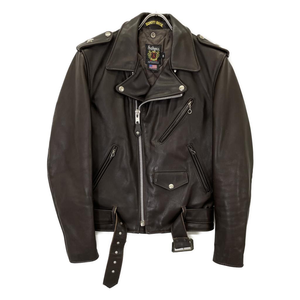 SCHOTT 7007 613US Brown One Star Double Rider Jacket Jacket 36 BrownUsed