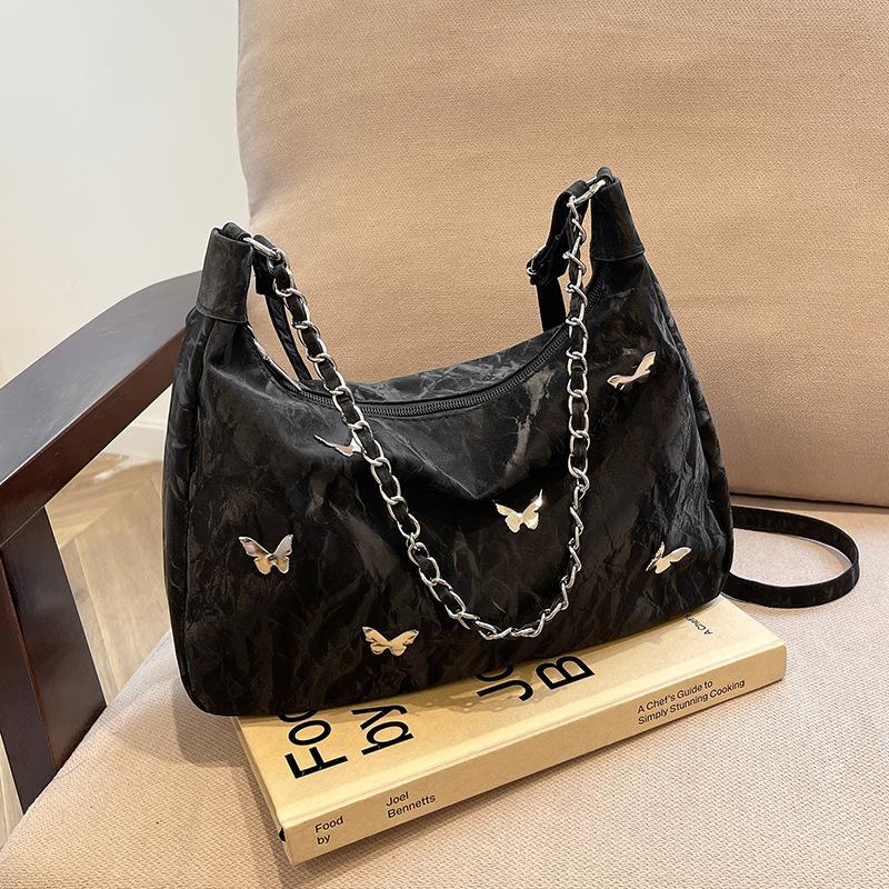 

Вместительная сумка-тоут женская 2025 осень новая повседневная сумка-цепочка для студентов колледжа, сумка для поездок на работу, сумка-мессенджер