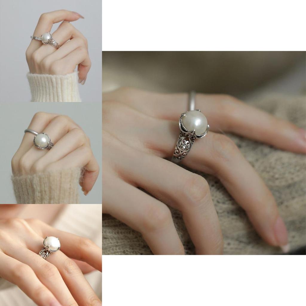 Copper Highquality Contemporary Ring With Elaborate Pearl Inlays For Stylish Women