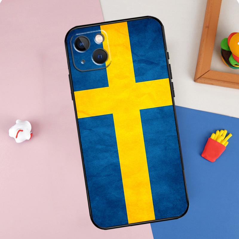 Sweden Flag Phone Case For iPhone 16 Pro Max 11 12 13 14 15 Pro Max Mini 16e 15 16 Plus XR Cover Shell