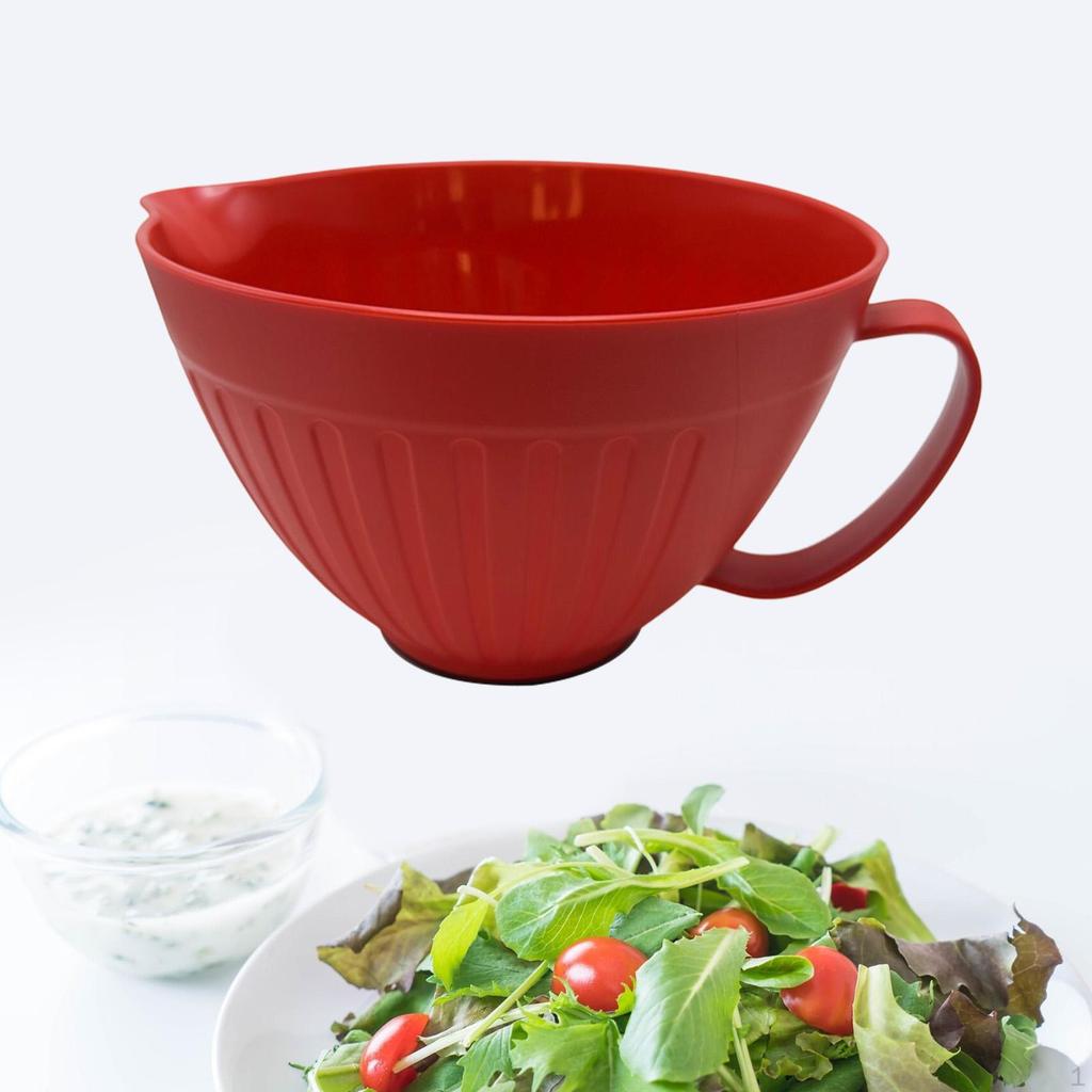 Mixing Bowl Batter Wedding Dinner with Handle Spout Nonslip Base for Soup Food Storage
