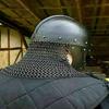 Retro Medieval Viking Raven Helmet Chainmail Battle Armor Helmet Replica New Year Gift Black