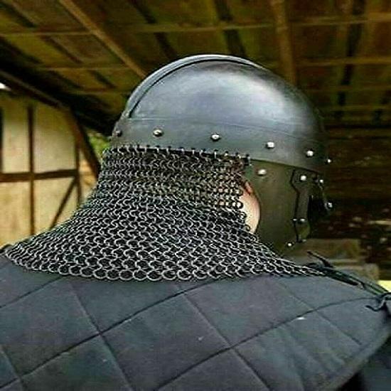 Retro středověká helma Viking Raven Chainmail Battle Armor Helma Replika novoroční dárek černá