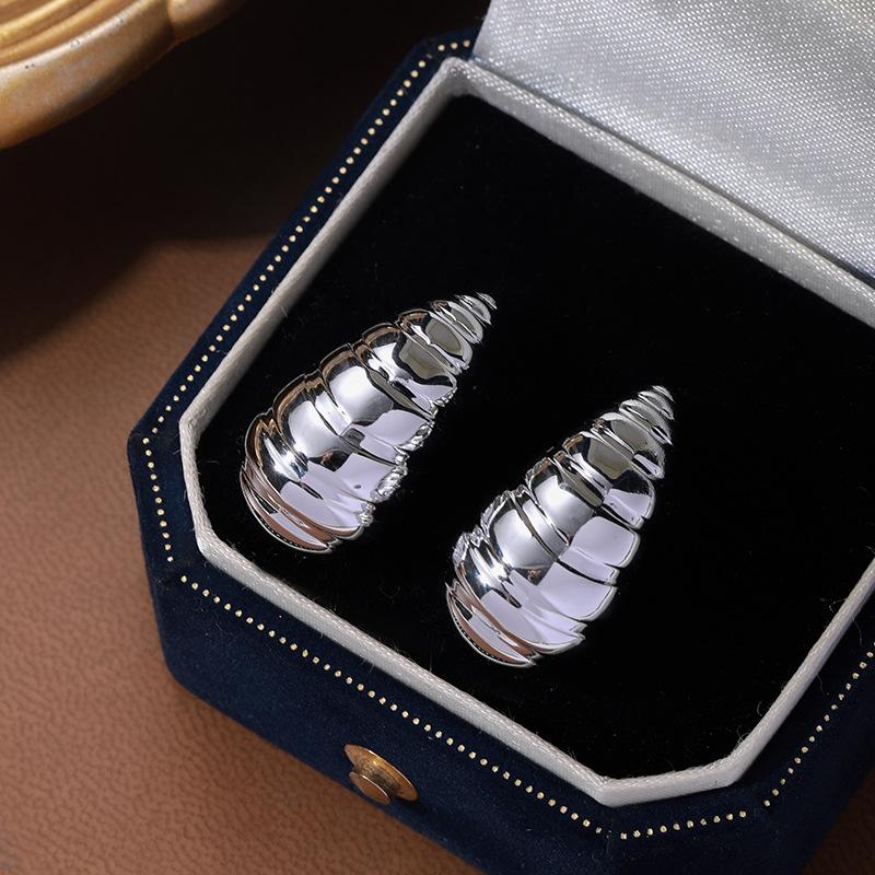 Creative CCB Gold and Silver Earrings for Women, Unique Fashion Simple Water Drop Earrings, Niche Versatile Ear Jewelry
