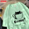 A Cup Of Kitten Is Equivalent To A Lattecotton Women TShirts Cartoons Prints Tops Soft ONeck Oversize T Shirt Summer Clothes