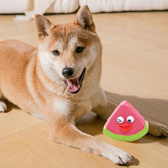 Cute Fruit Dog Toy Squeaky Latex Vegetable Dog Chew Toy Puppy Teething Toy for Aggressive Chewers Fetch Play