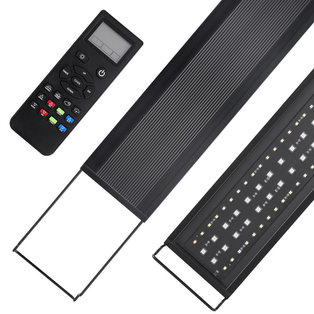 11-61cm Aquarium Full Spectrum With Remote Control LED Light Fish Tank DIY Color Brightness Weather Mode Plant Grow Light IP68