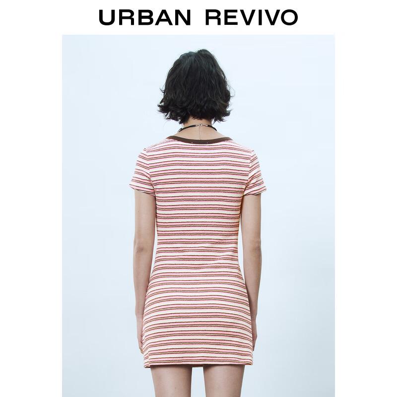 UR 2025 Spring Color-Block Stripe Mini Dress