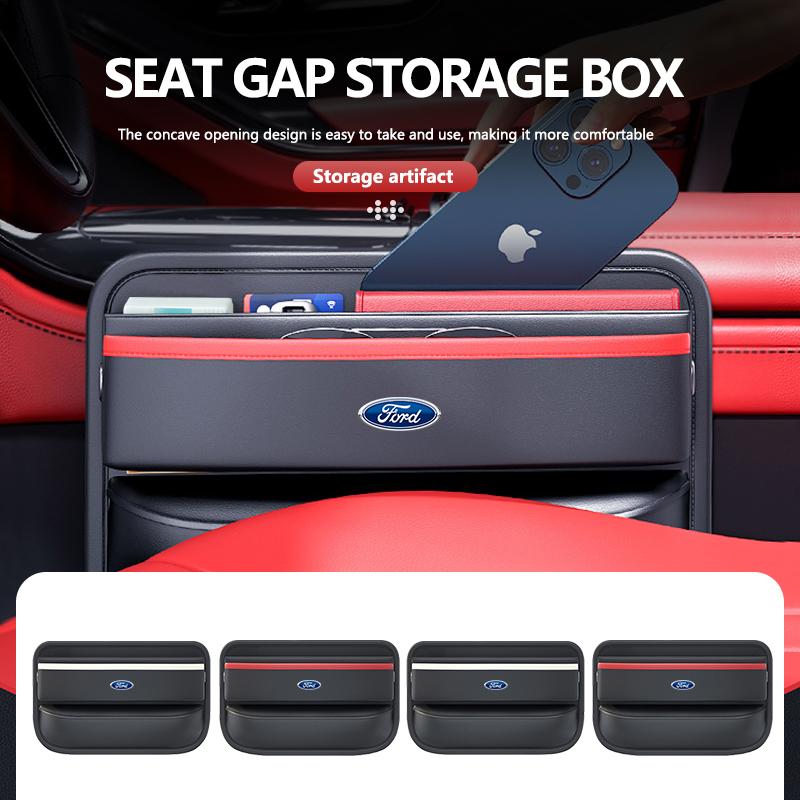 Car Seat Crevice Storage Box Auto Seat Gap Organizer With Charging Hole For Ford Escape Ecosport Fusion Explorer Expedition