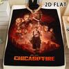 1 Pezzo Coperta in Flanella con Stampa Chicago Fire, Alta Qualità Confortevole per Tutte le Stagioni, Decorazione per la Casa, Calore e Comfort, Perfetta per Regali di Natale