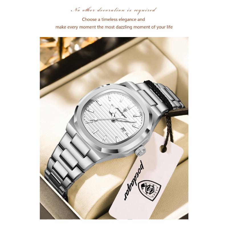 POEDAGAR Elegant Women's Watch Waterproof Luminous Date Fashion Ladies Wristwatch Stainless Steel Quartz Watches