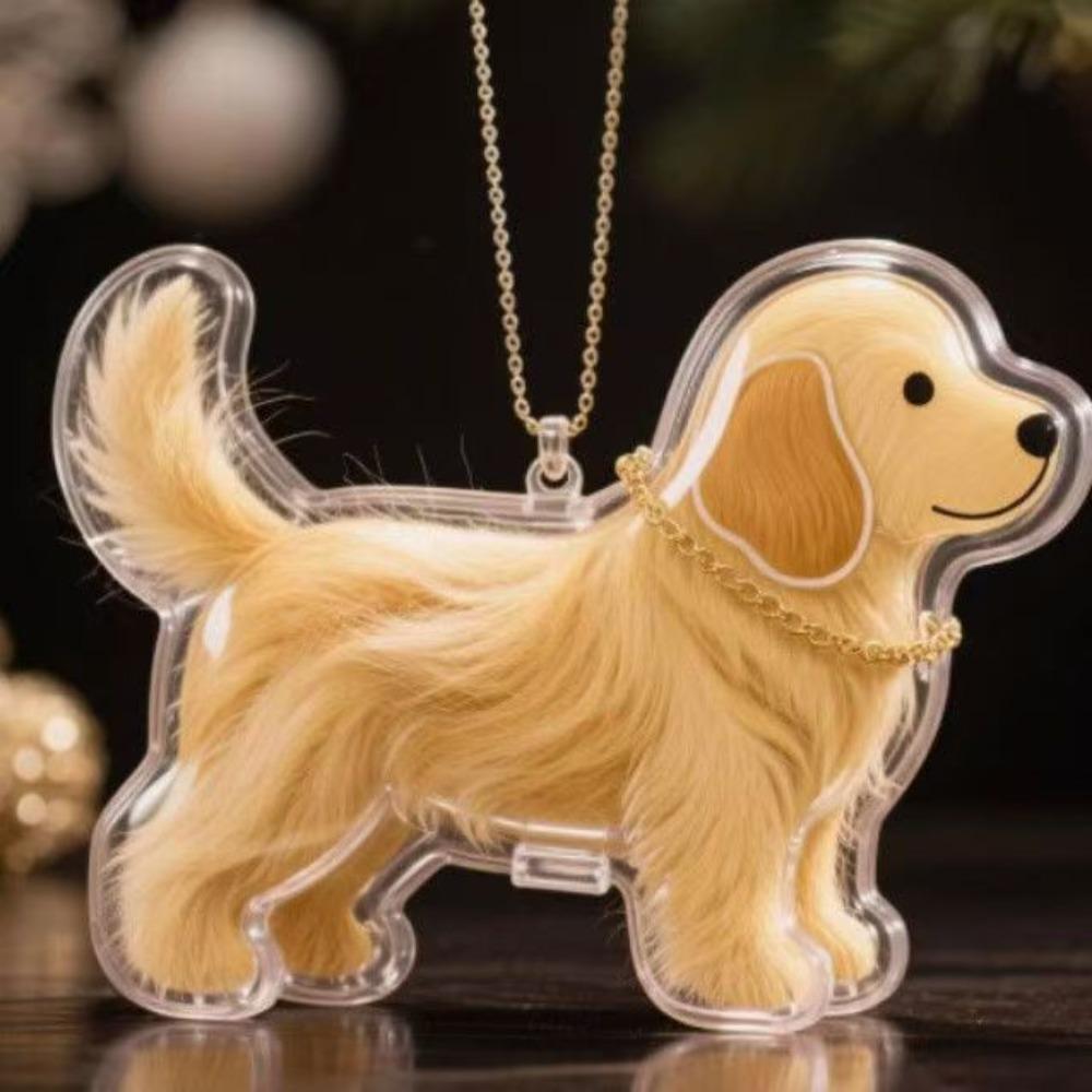 Hair Grooming Dog Hair Storage Box Transparent Puppy Pendants Cartoon Pet Hair Keychain  Backpack