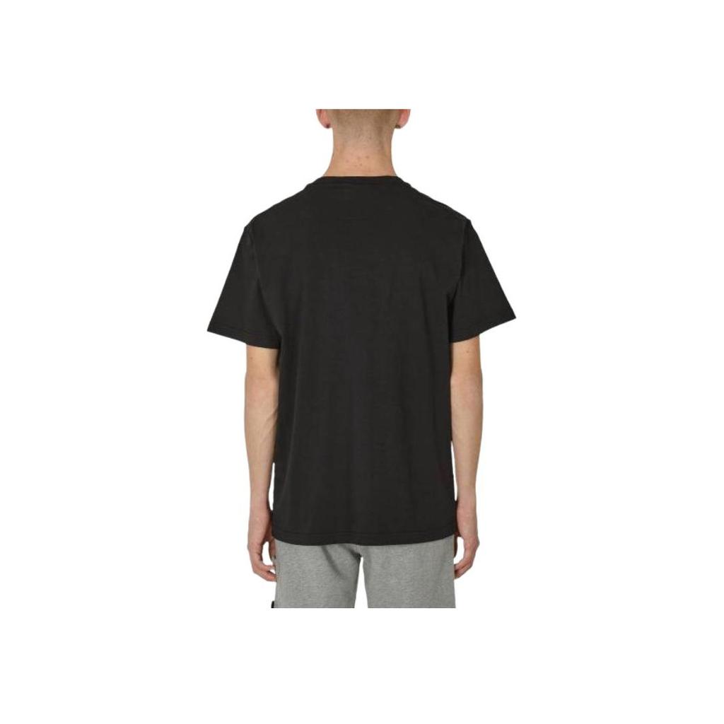 STONE ISLAND Logo Crew Neck Loose Fit Short Sleeve T-Shirt Men Tops Black 801521957-A0029