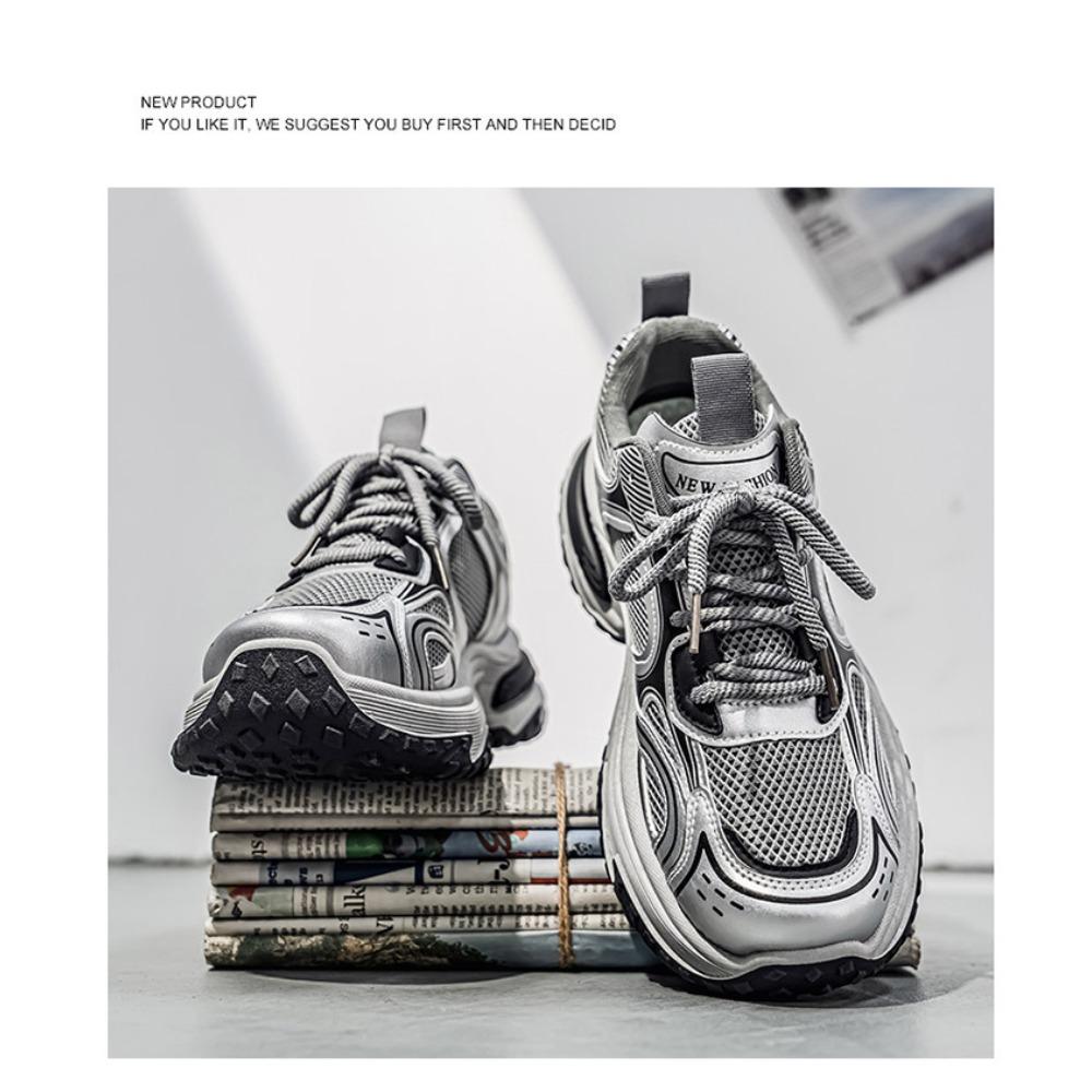Casual Sports Shoes - Loose Sports Style Lace Up Low Top Shoes, for Outdoor Activities, Hiking, Skateboarding,Plus Size Fashionable Sports Shoes