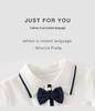 Newborn Baby Boy Gift Box: Off-White & Grey Striped Outfit - High-End Spring Festival Full Moon Collection