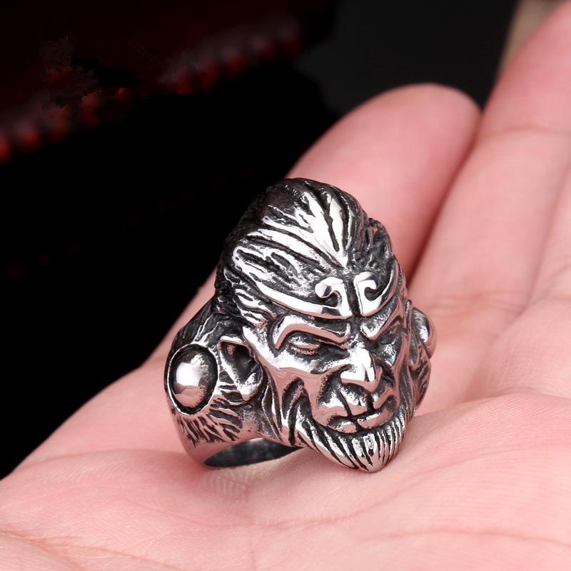Fashionable Ethnic Style Monkey Year Animal Year Jewelry Monkey King Men's Ring