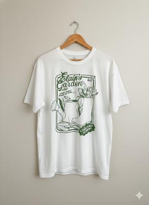 Elain’s Garden Club Graphic T-Shirt Cottagecore Botanical Floral Tee - S199