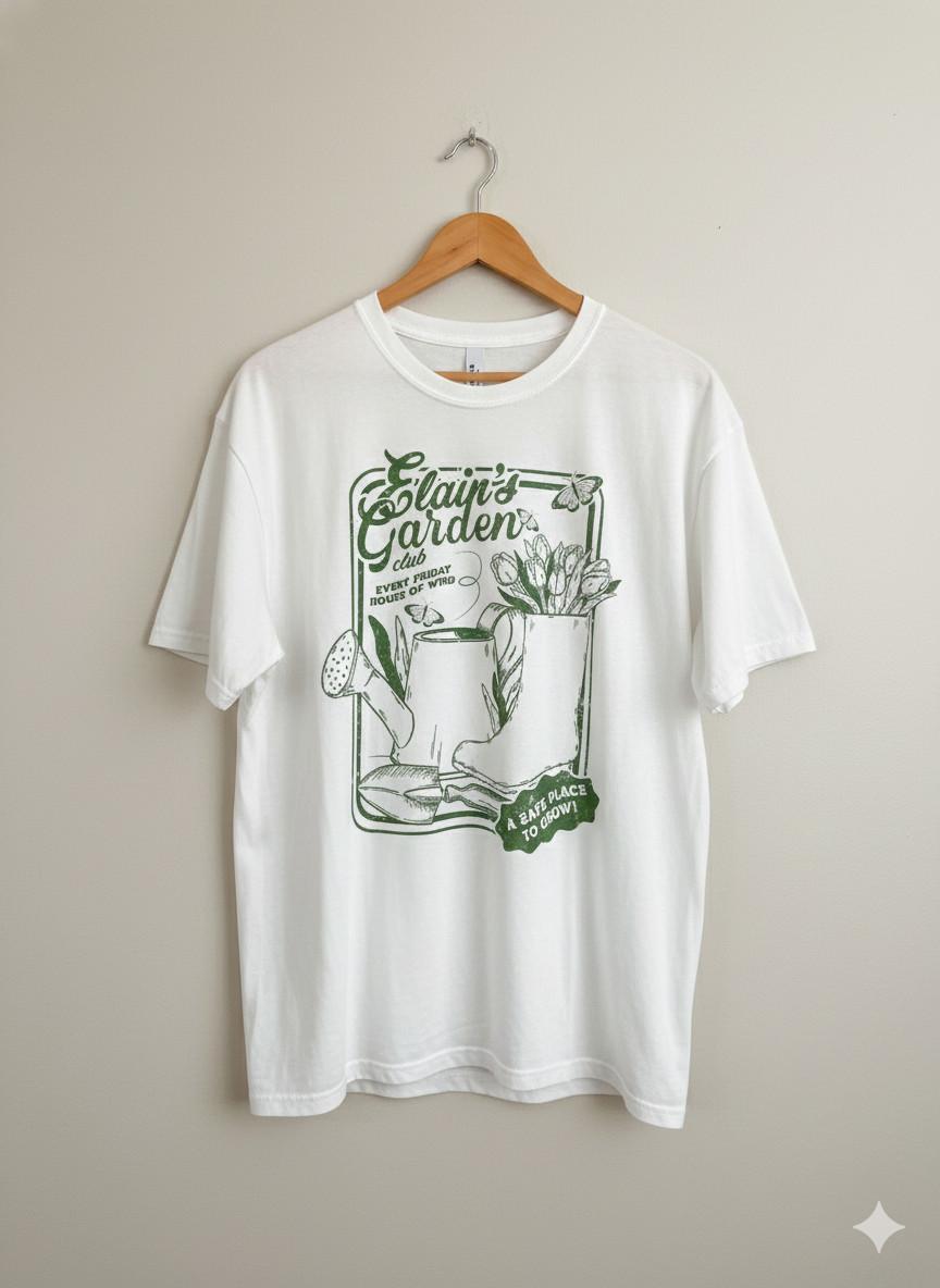 Elain’s Garden Club Graphic T-Shirt Cottagecore Botanical Floral Tee - S199 S