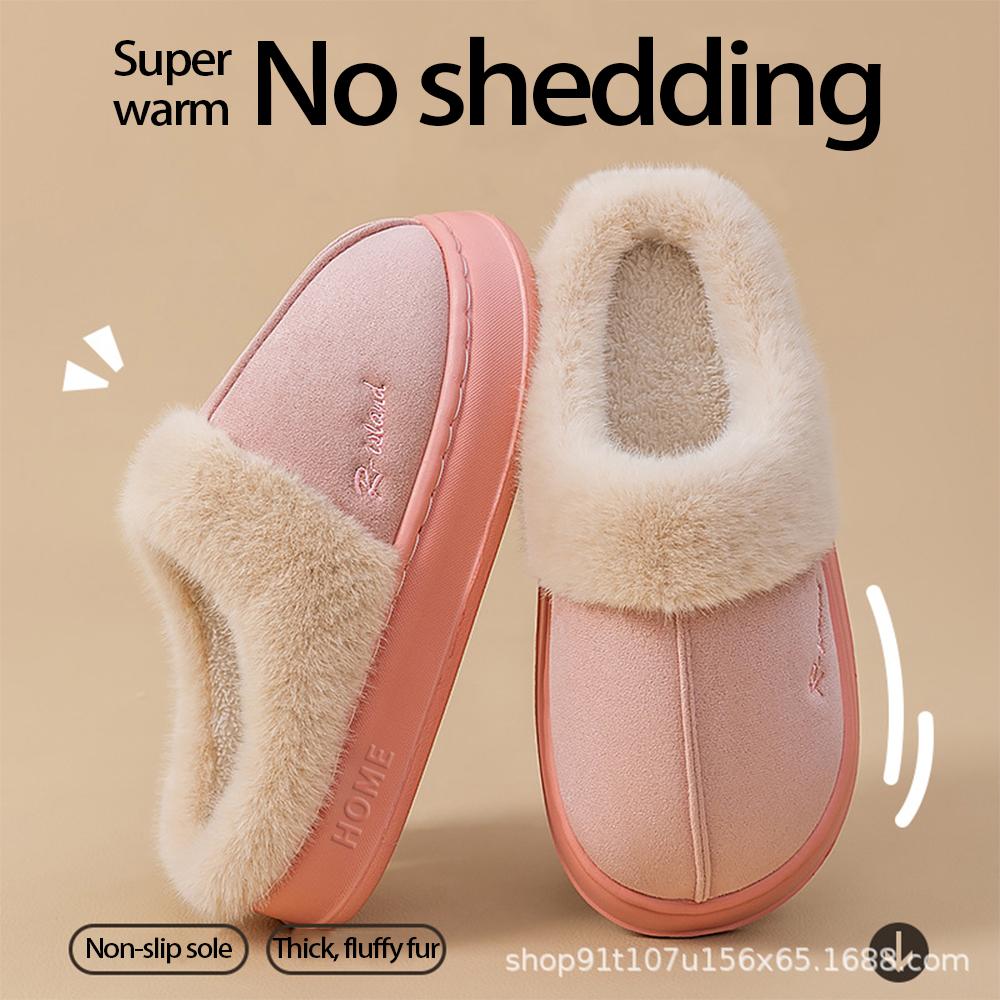 Nowe pluszowe bawełniane kapcie: Damskie Jesienno-Zimowe Domowe Antypoślizgowe Kapcie z Futra - Przytulne i Ciepłe dla Mężczyzn i Par.