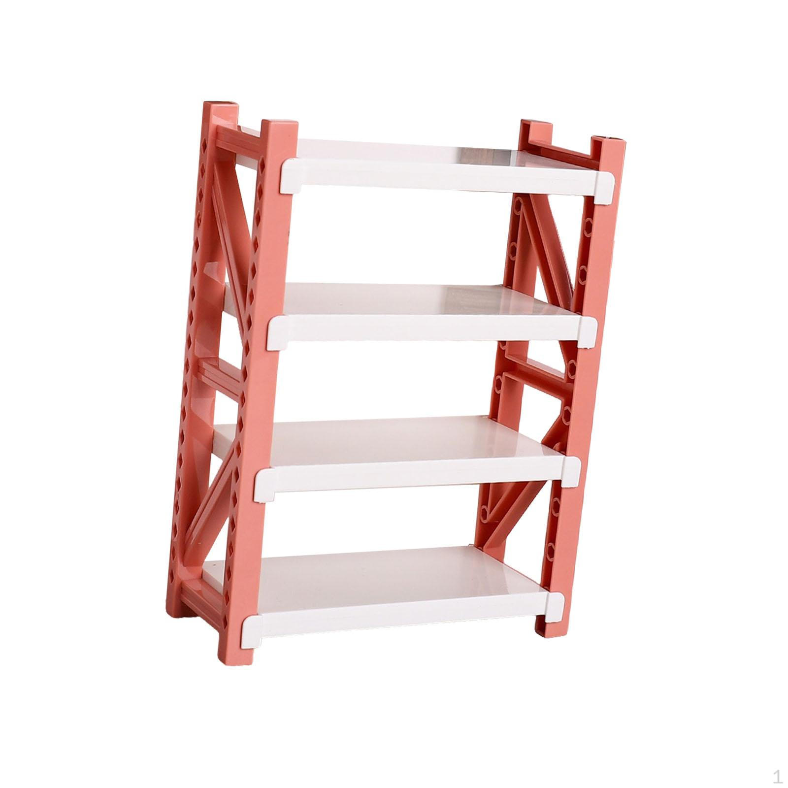 

Dollhouse Miniature Storage Organizer Shelf, Multifunctional Display Case for Diorama And Balcony. розовый