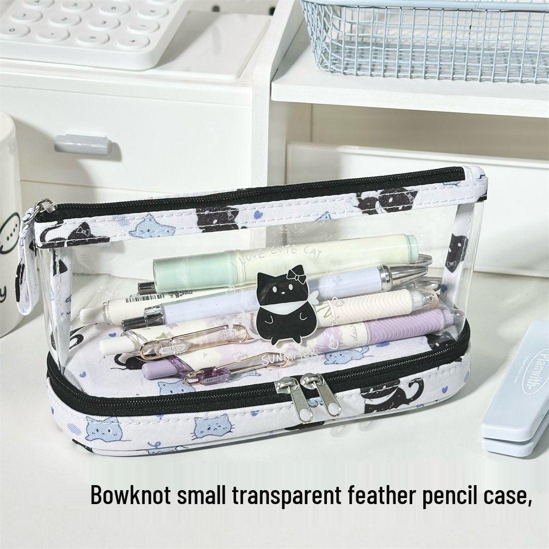 

Прозрачный пенал с капибарой: Портативный органайзер для стола большой вместимости