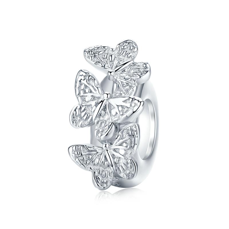 WOSTU Real 925 Sterling Silver 15 Styles Pet Vintage Heart Spacer Stopper Beads fit Wostu original Charm Bracelet Jewelry CQC593