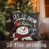 Home Decor Merry Christmas Reindeer Snowman Joy Pillow Covers Pattern Cushion Cover Suitable For Sofa Bedroom Car Pillow Cover