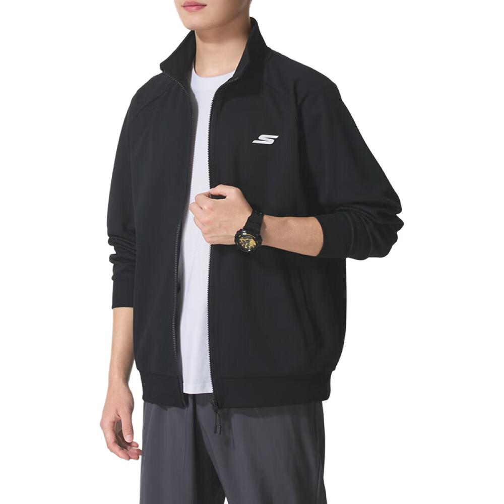Skechers Fashion Sports Series Multi-Pocket Knitted Fashion Sports Zipper Stand Collar Jacket Unisex jackets P225U135-03K8