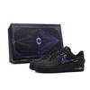 Air Force 1 Low Top Skateboard Shoes Unisex Black Purple Yellow CW2288-001(Team454--BOX)