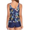 Women's Two Piece Tankini Swimsuit Set with Padded Bra Removable Cups Soft Fabric No Underwire Swimwear Bottoms