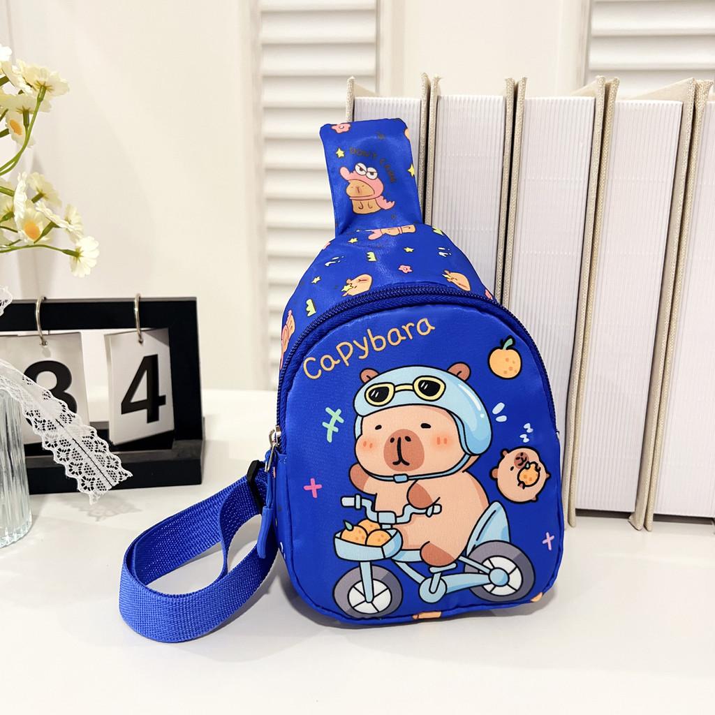 Capybara Preschool Children Nylon Crossbody Bag Animal Pattern Everyday Design