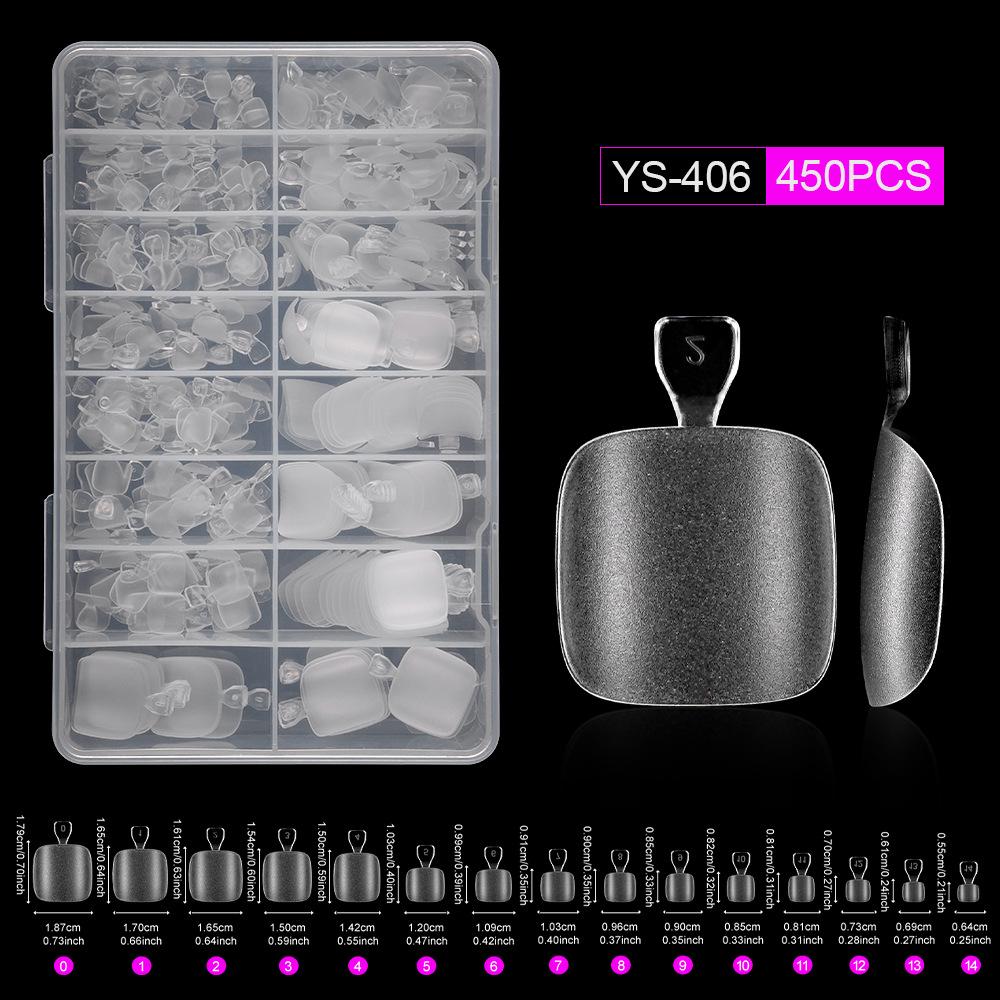 Matte 450-Piece Almond Wearable Nail Tips - Ultra-Thin, Seamless, No Filing Needed False Nails for Manicure