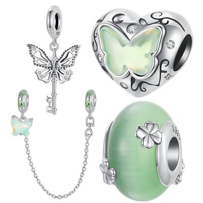 Primavera 925 Argento Perline Bambini Divertente Creativo Il Mago di Oz Farfalla Fai da Te Braccialetto Perline Accessori