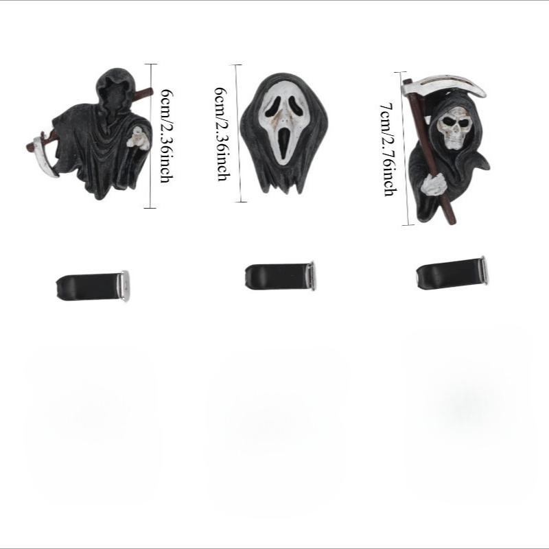 Car Vent Clip 3-piece Set Cute Skull Halloween Decoration Car Air Conditioning Vent Accessories
