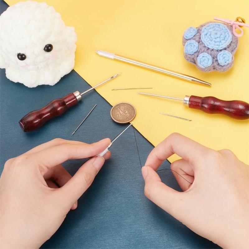 Creative Doll Hair Restoration Set With Wooden Handle And Metal Needle For Custom Hairstyles