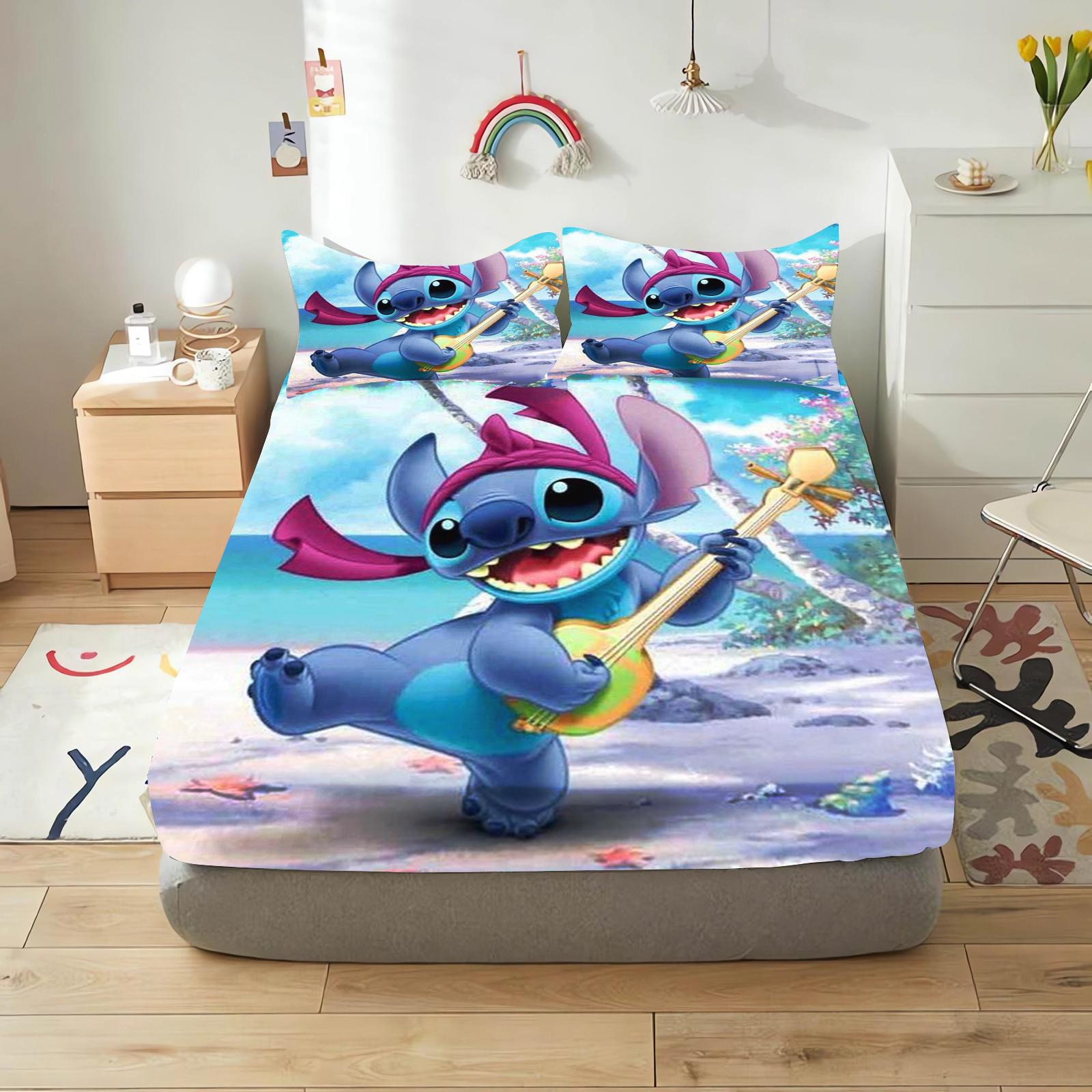 

Пододеяльник Lilo & Stitch Мультяшный Домашний Чехол Для Подростка Эластичное Постельное Белье Милые Листы С Цифровой Печатью Постельное Белье Детское 90x190cmx25cm