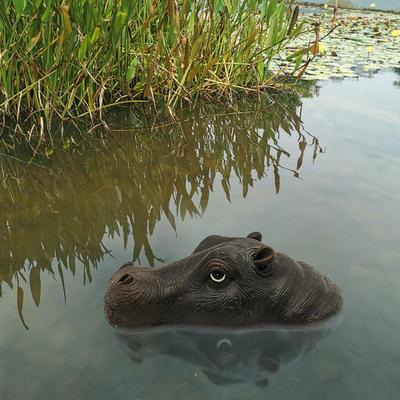 Pond Floating Decoration Hippo Shark Head Garden Pond Floating Animal Ornaments Friendly Realistic Decorations Pool, Garden