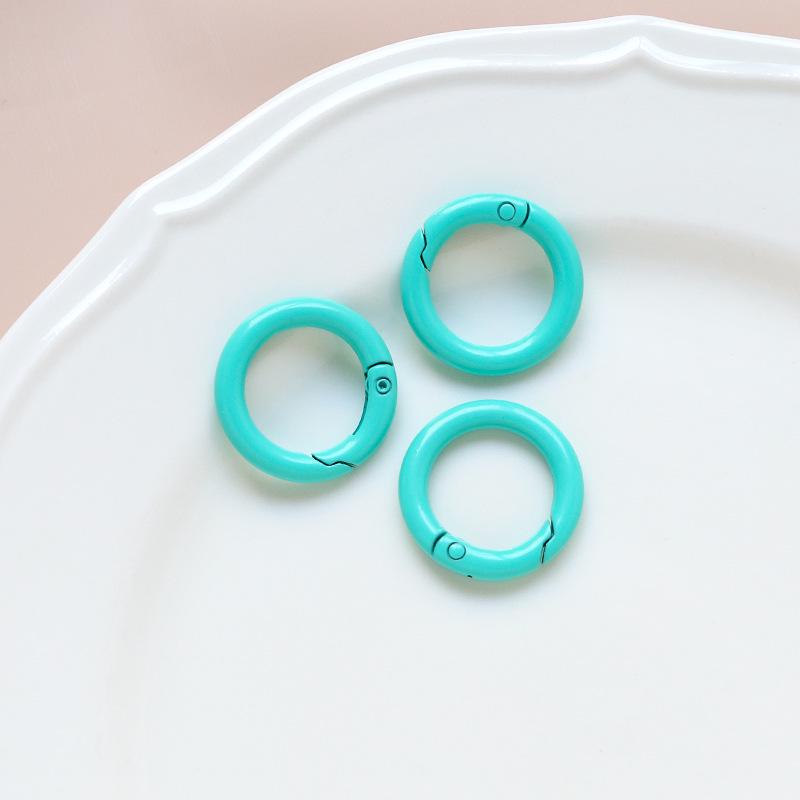 Macaron Color Heart Ring Keychain Clasp for DIY Jewelry, Bracelets, and Phone Chains