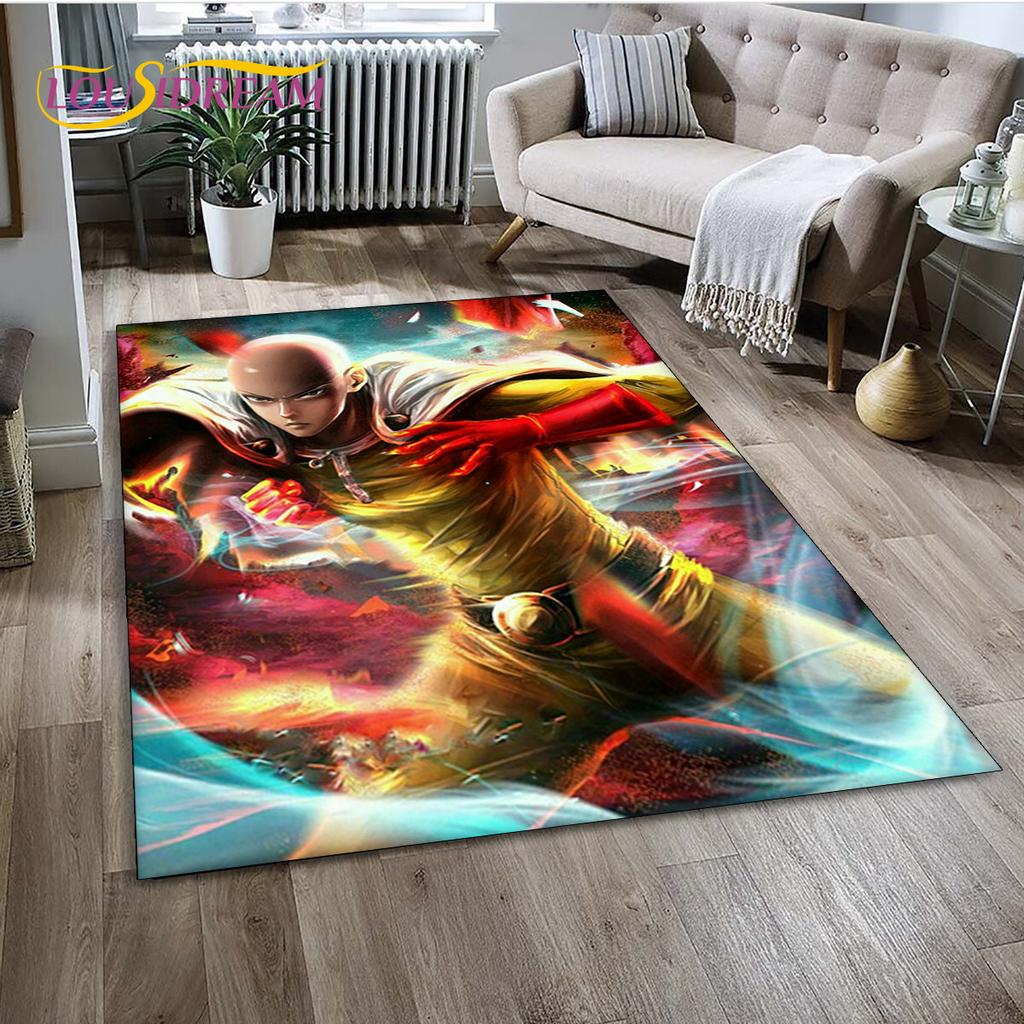 3D ONE PUNCH MAN Anime Cartoon  Area Rug,Carpet Rug for Living Room Bedroom Sofa Doormat Decoration, Kid Play Non-slip Floor Mat