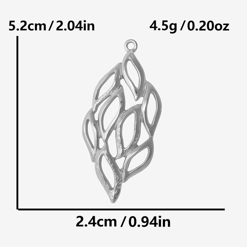 5pcs Plant Charm Ear Of Wheat Tree Leaf Stainless Steel Pendants For Jewelry Making Supplies Ginkgo Leaf DIY Earrings Bracelets