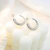 Cold Wind Titanium Steel C-Shaped Women'S Stud Earrings Niche Personality Simple Horn Hollow Jewelry Earrings