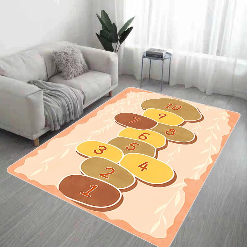 Felpudo de entrada con diseño de rayuela, para sala de estar, cocina, bonita, para oración de pies, para baño