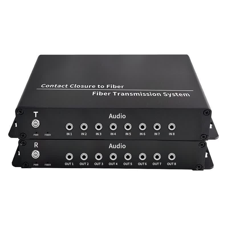 Yeren 8-Channel Unidirectional 3.5mm Stereo Audio Fiber Optic Transceiver