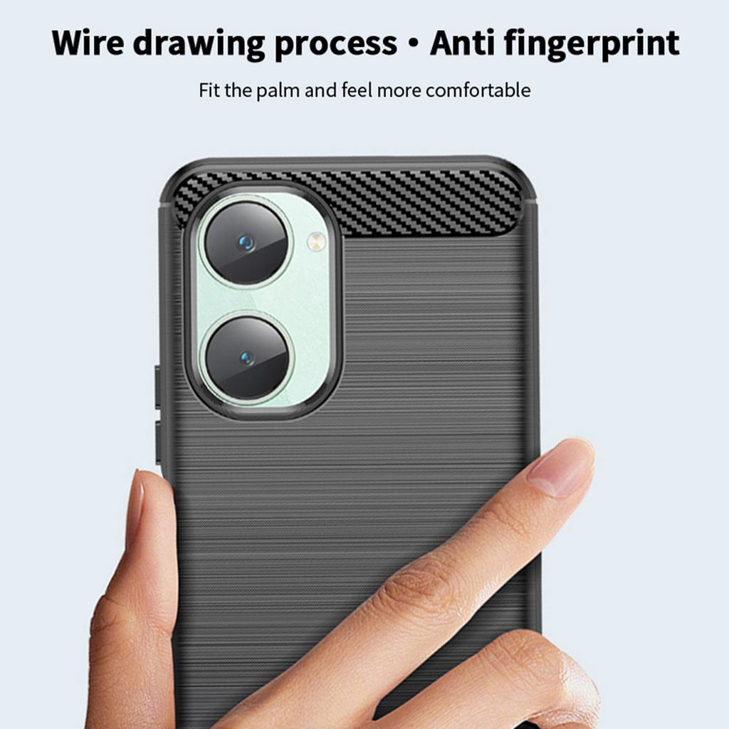 MOFI JK TPU Series-1 For vivo T3 Lite 5G Case Soft TPU Brushed Phone Cover Carbon Fiber Texture