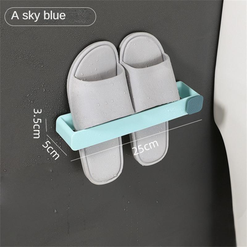Shoe Rack Perforated Free No Floor Space Adhesive Type White/blue/ Storage Tools Shoe Shelf Simple Household Use