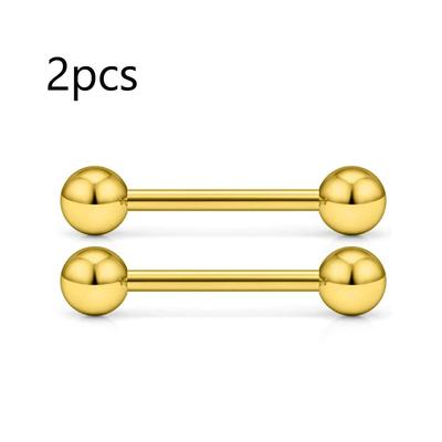 Lot de 10 paires d'anneaux de langue et de tétons en acier chirurgical de 14 g pour femmes et hommes