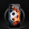 Football Enthusiast Tempered Glass Phone Case Suitable for Samsung Galaxy S26 S25 S24 S23 S22 S20 FE/Ultra/Plus Anti Drop