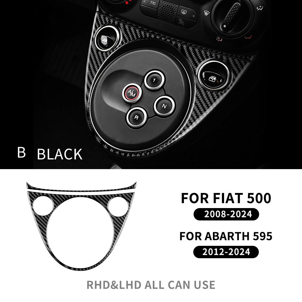 Soft Carbon Fiber For Abarth 595 2016 2017 2018 2019 2020 2021 2022 2023 For Fiat 500 2011-2023 Manual/Automatic Gear Shift Trim
