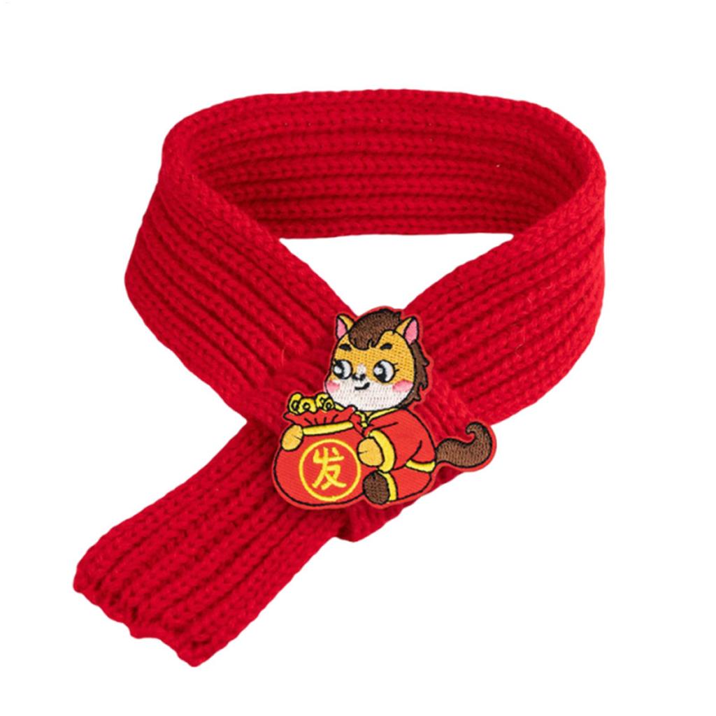 2026 Year Of The Horse Scarf for Cat New Year Cat Scarf Winter Warm Pet Neck Accessories Red Chinese Warm Knitted Photo Props